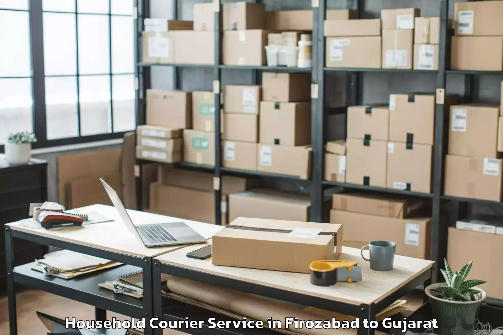 Expert Firozabad to Dhrangadhra Household Courier